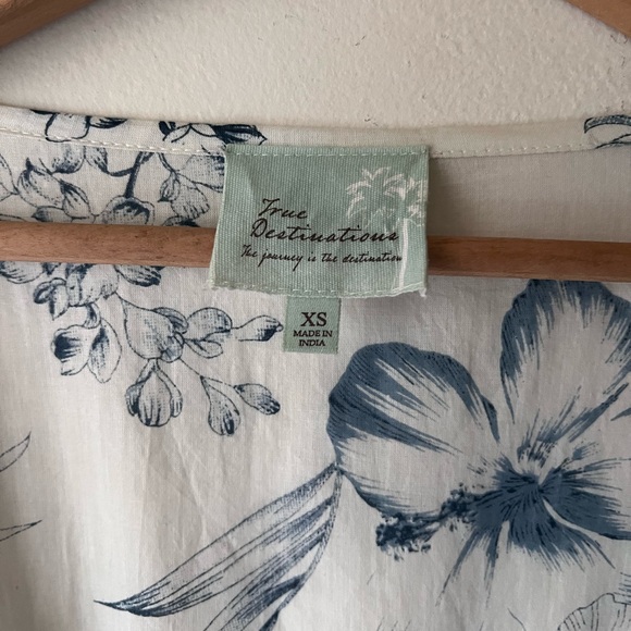 Anthropologie True Destinations Boho Floral Beach Cover Up Tassels Sz XS - Picture 4 of 10